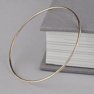 fine soft hammered gold bangle by lindsay pearson
