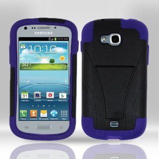 Purple Hard Soft Gel Dual Layer Cover Case for Samsung Galaxy Axiom SCH R830 R12U Cell Phones & Accessories
