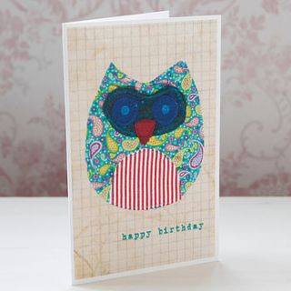 twit twoo owl personalised greetings card by lovely jubbly
