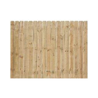 Pine Dog Ear Pressure Treated Wood Fence Picket Panel (Common 6 ft x 8 ft; Actual 6 ft x 8 ft)