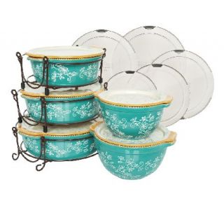Temp tations Floral Lace 13 Pc Round Baker Set W/ Lid Its —