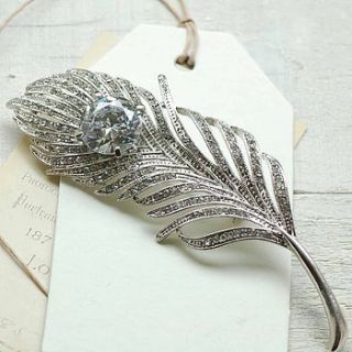 vintage style feather brooch by highland angel