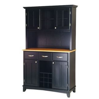 Home Styles Buffet with 2 Door Hutch   Black/Nat