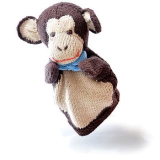 organic cotton monkey hand puppet by chunkichilli