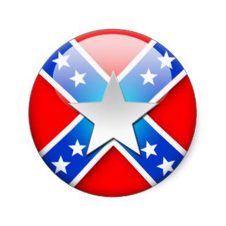 Confederate Flag Round Stickers