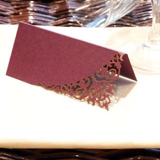 ten royal dream laser cut place cards by intricate home