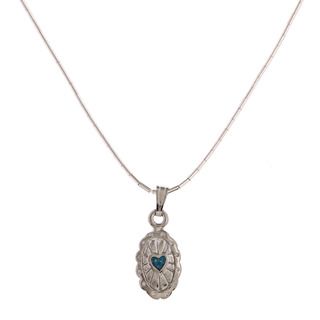 Southwest Moon Concho Heart Liquid Metal 16 inch Pendant Necklace Southwest Moon Gemstone Necklaces
