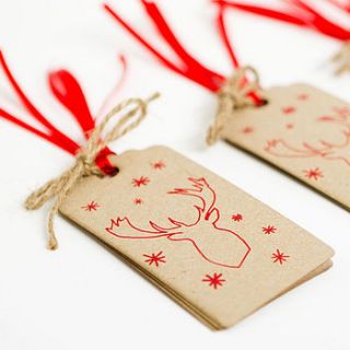 christmas gift tags 'mitts off' brown by sophia victoria joy