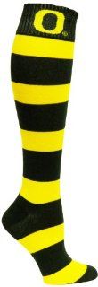NCAA Oregon Ducks Green and Gold Stripe Dress Socks  Sports Fan Socks  Sports & Outdoors