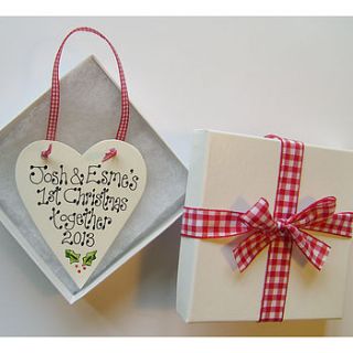 personalised christmas love token by country heart