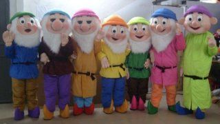 Snow White's 7 Dwarfs All 7 Adult Mascot Costume  Seven Dwarfs Costume  Sports & Outdoors