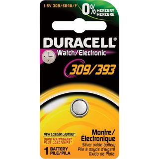 Duracell 1.5V Silver Oxide 309/393 Watch/Electronic Battery — Single Pack, Model# D309/393PK08  Silver Oxide Batteries