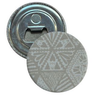 magnetic bottle opener   hexie doodle taupe by grace & favour home