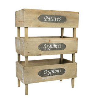 set of three wooden stacking produce crates by dibor