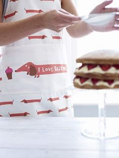 dachshund i love baking apron by fenella smith