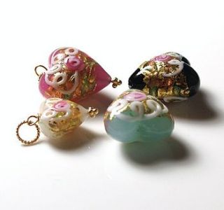 venetian murano glass heart necklace by prisha jewels