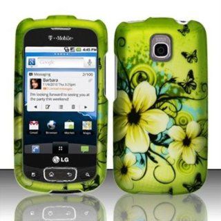 Rubberized Hawaiian Flowers Design for LG LG Optimus T P509 Cell Phones & Accessories