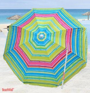 7.5 ft Deluxe Beach Umbrella UPF 50+ with integrated Anchor Pole  Sports & Outdoors