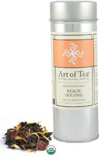 Art of Tea Organic Peach Oolong Loose Leaf Tea   2oz Tin Health & Personal Care