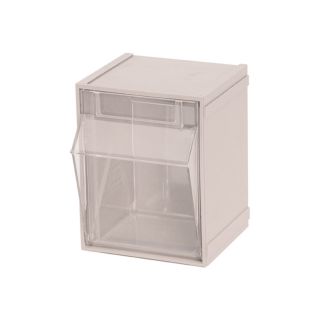Quantum Storage Clear Tip Out Storage Bins — 4in. x 4 1/2in. x 6in. Size, Ivory  Tip Out Bins