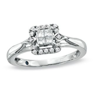 Cherished Promise Collection™ 1/4 CT. T.W. Princess Cut Quad Diamond