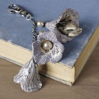 foxgloves and hare bag charm by kayleigh radcliffe