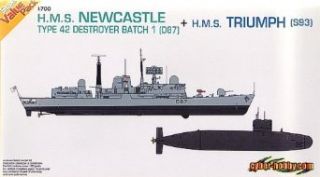 1/700 HMS Type 42 Batch 1 Destroyer Newcastle (D87) + HMS Triumph S93 Toys & Games