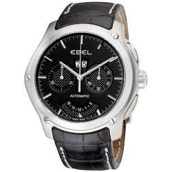Ebel Men's 'Classic Hexagon' Black Strap Automatic Chronograph Watch Ebel Men's Ebel Watches