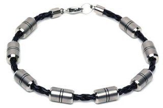 modulus b Titanium Braided Leather Bracelet Jewelry