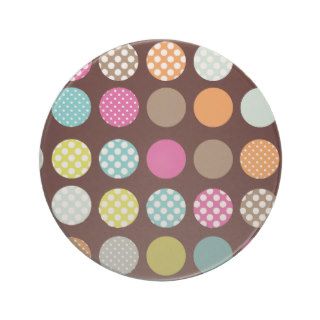 PixDezines Retro Polka Dots/DIY background color Beverage Coaster