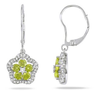 CT. T.W. Enhanced Yellow and White Diamond Flower Drop Earrings in