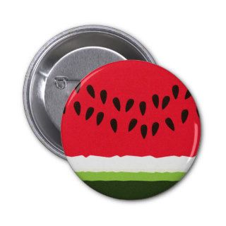 Funny Red & green Watermelon Slice cartoon Buttons