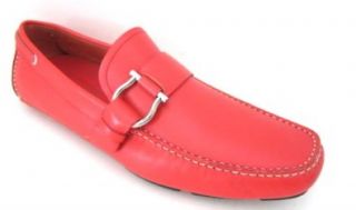 Salvatore Ferragamo Cabo 2 Mens Red Leather Loafers Shoes Made in Italy (9.5  D(M) US) Shoes