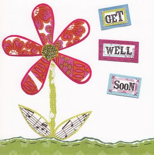 'get well soon' greetings card by the writing bureau