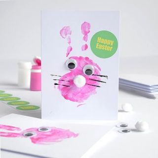 make five handprint easter bunny cards kit by imagine photowords & craft kits