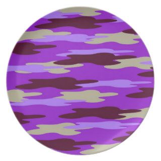 Abstract Purple Camo Camouflage Plate