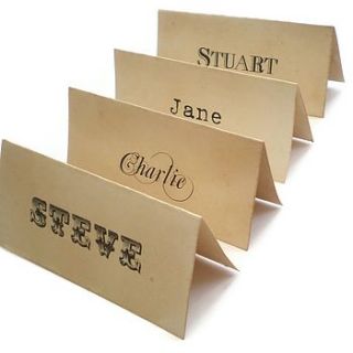 personalised place cards vintage style by edgeinspired