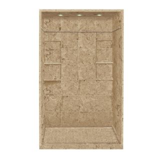 Style Selections 95.75 in H x 60 in W x 30 in L Sand Mountain Solid Surface Wall 5 Piece Alcove Shower Kit