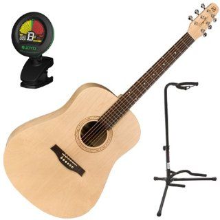 Seagull Excursion Nat SG Acoustic Guitar w/ Tuner and Stand Musical Instruments