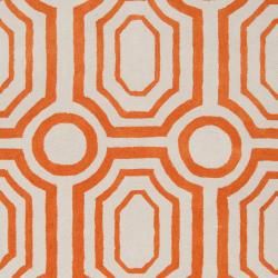 angeloHOME Hand tufted Orange Hudson Park Polyester Rug (5' x 7'6) Surya 5x8   6x9 Rugs