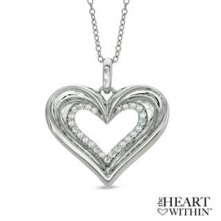 The Heart Within™ 1/6 CT. T.W. Diamond Heart Pendant in Sterling