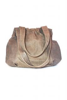 tibana reptile print shoulder leather handbag by incantation home & living