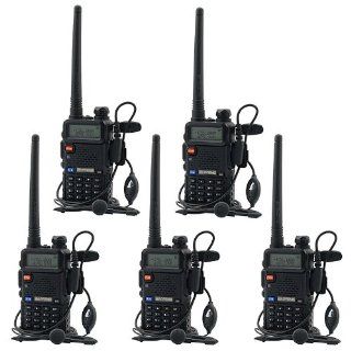 5 Pack BaoFeng UV 5R 136 174/400 480 MHz Dual Band Two Way Radio + Baofeng Programming Cable (Support WIN7, 64 Bit)  Frs Two Way Radios 