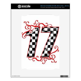 17 auto racing number skins for the NOOK
