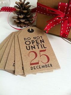 'do not open until 25 december' gift labels by the little picture company