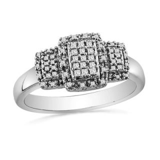 CT. T.W. Composite Princess Cut Diamond Three Stone Ring in