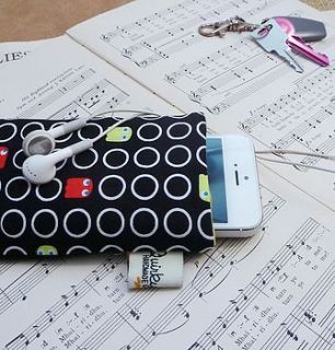handmade pac man phone case with pocket by quirkybee