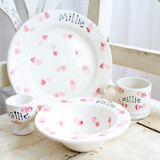 personalised children's dinner set by little willow designs