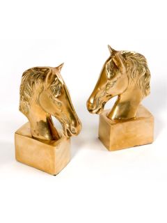 Brass Horse Head Bookends (Set of 2) by Sarlo