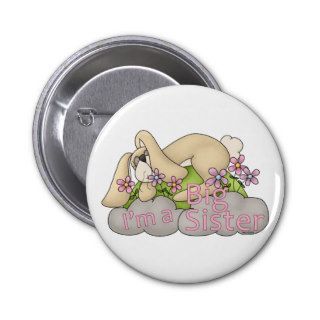 I am Big Sister Bunny T shirt Gift Design Pins